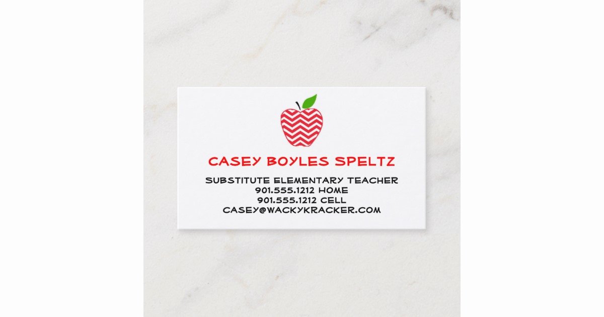Substitute Teacher Business Cards Awesome Substitute Teacher Business Cards