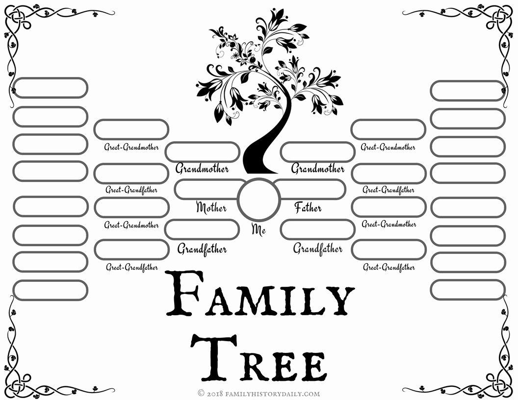 Template for Family Tree Beautiful 4 Free Family Tree Templates for Genealogy Craft or