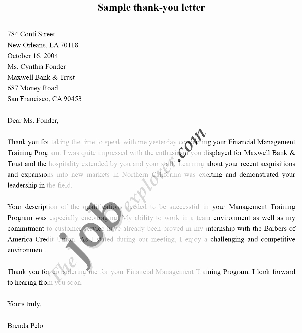 Thank You Note Sample Luxury Sample Thank You Letter