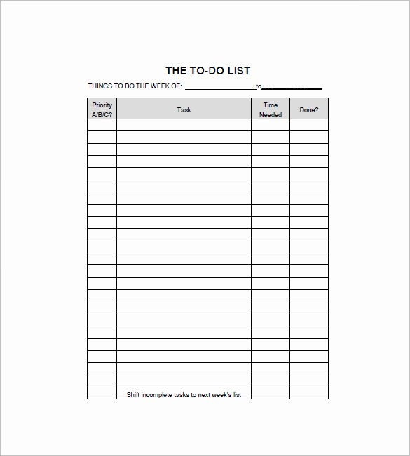 Things to Do List Template Best Of List Templates 105 Free Word Excel Pdf Psd Indesign
