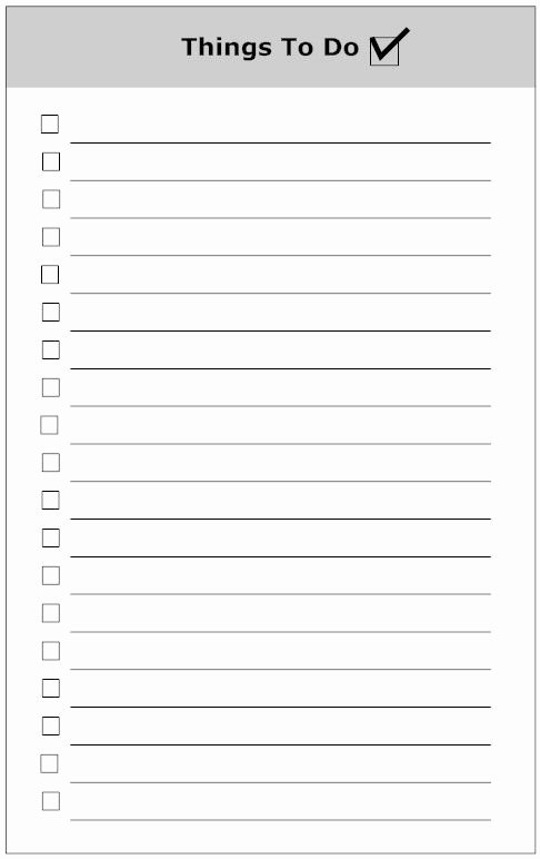 Things to Do List Template Inspirational Things to Do List Example Printable 2