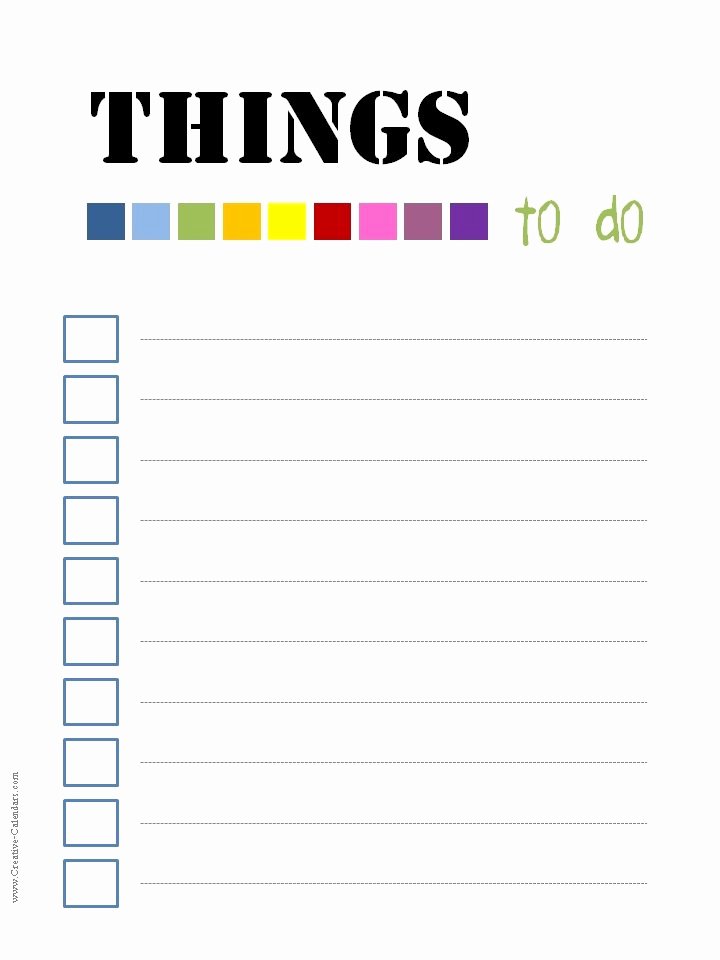 Things to Do List Template Luxury to Do List Template