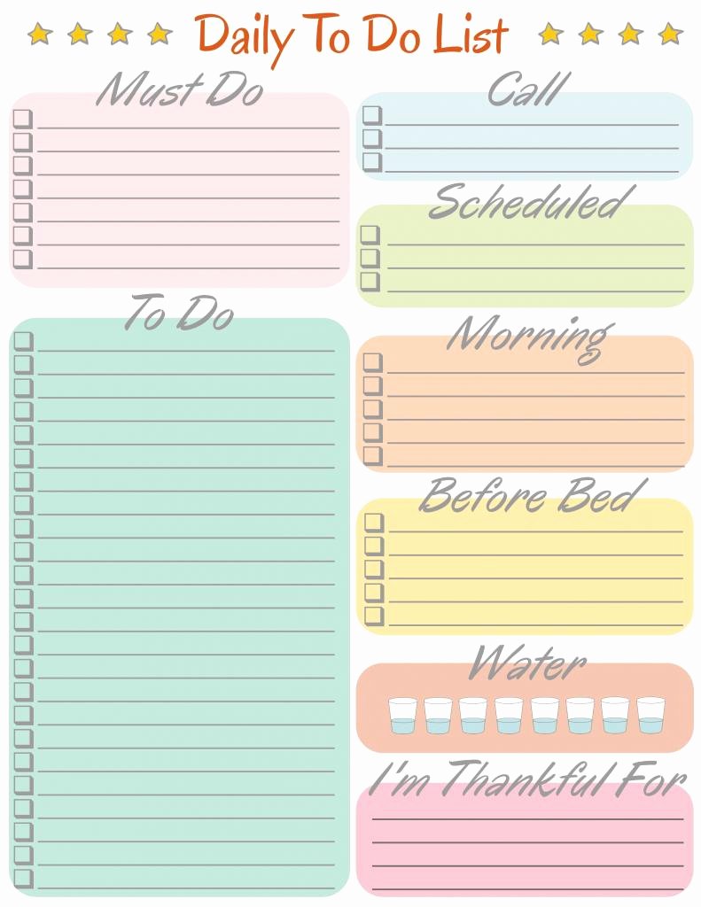 Things to Do List Template New Daily to Do List Template Excel format Microsoft Excel