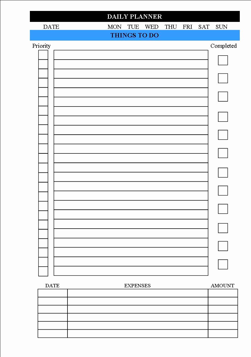 Things to Do List Template New Templates