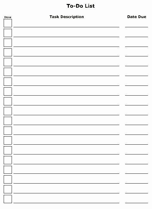 Things to Do List Template Unique 6 to Do List Templates Excel Pdf formats