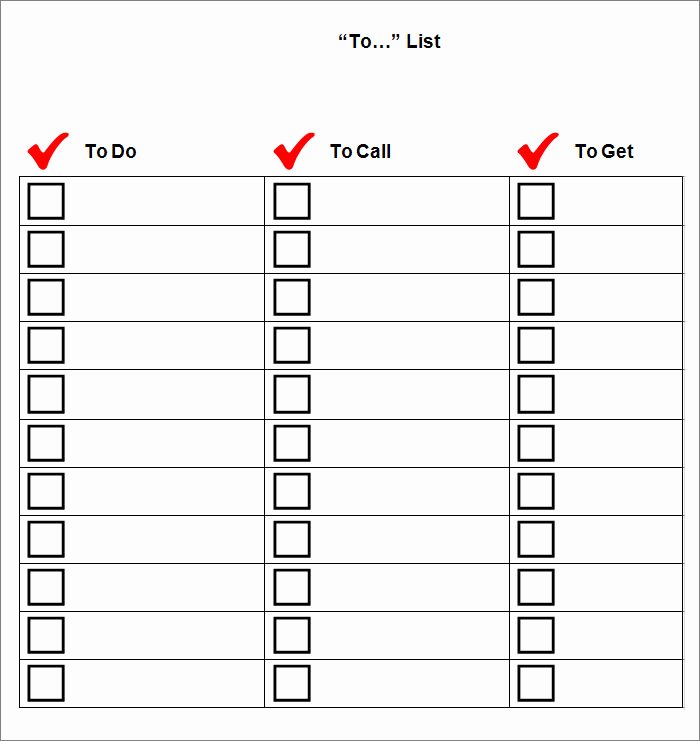 10 Top Collection Printable To Do List With Checkboxes