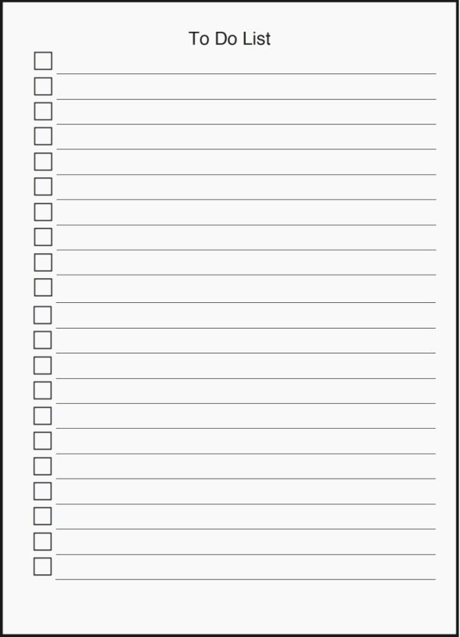 to do list template word