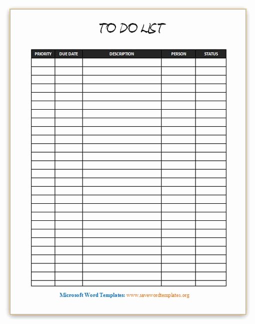 To Do List Template Word Best Of to Do List Template