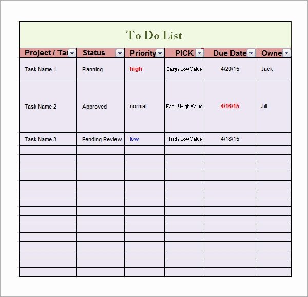 To Do List Templates Beautiful Free 16 Sample to Do List Templates In Word Excel