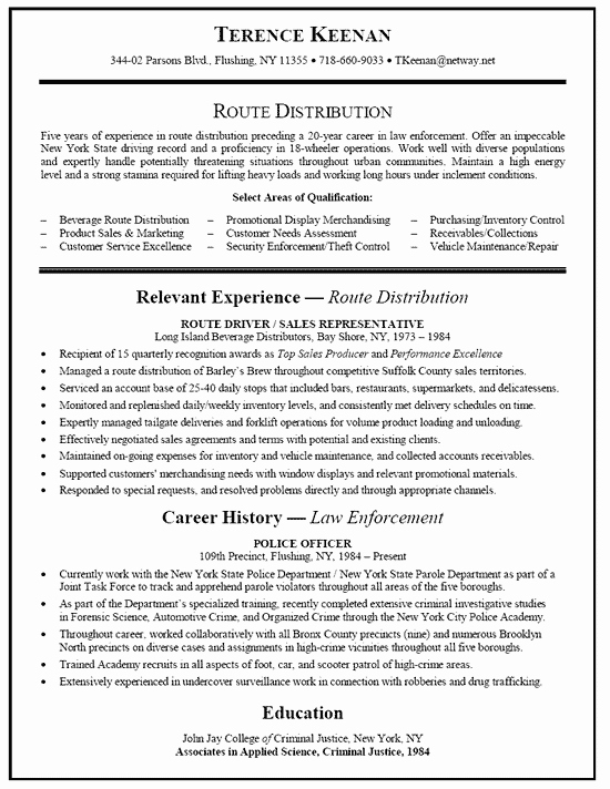 Truck Driver Resume Sample New Truck Driver Resume Example