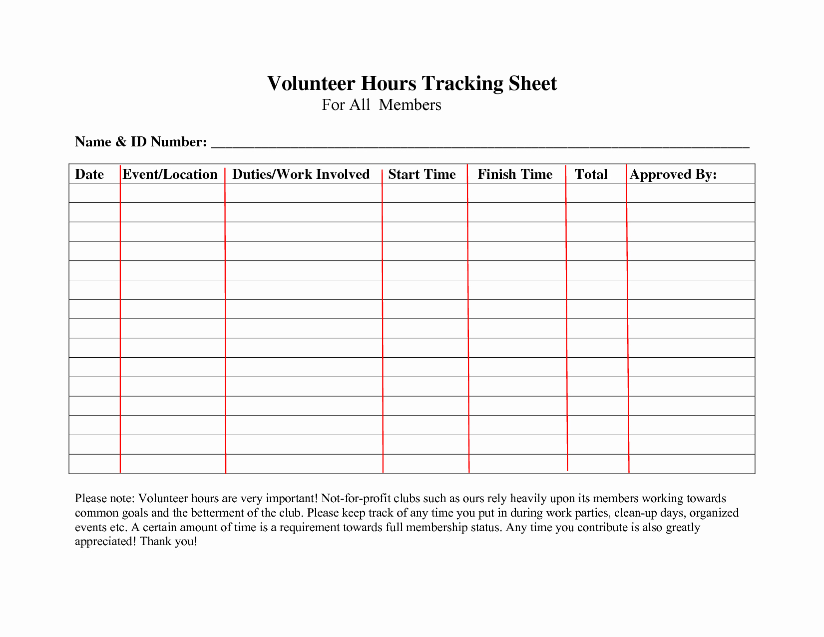 Volunteer Sign In Sheet Inspirational Volunteer Hours Log Sheet Template forms