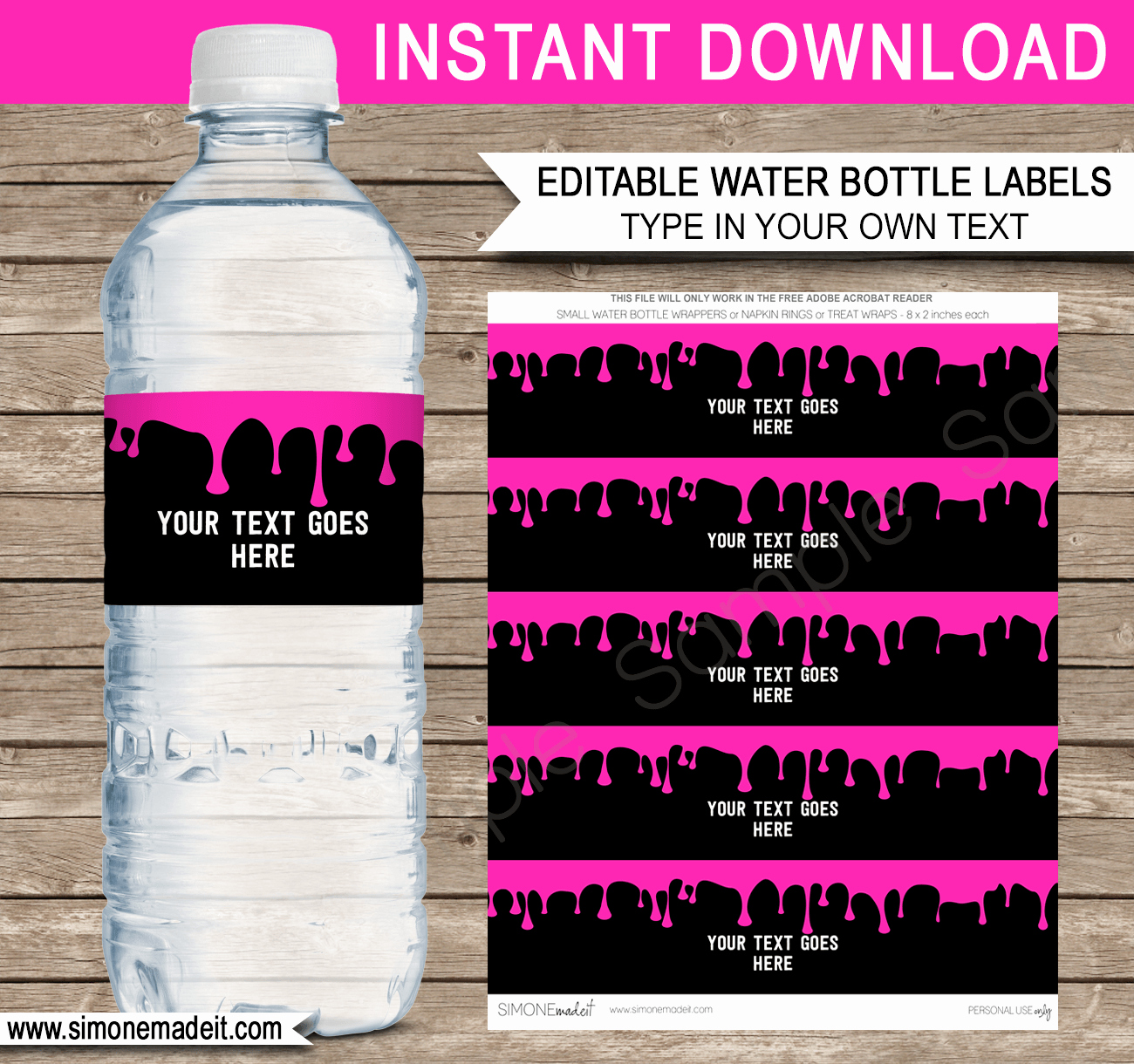 Water Bottle Labels Template Awesome Slime Water Bottle Labels
