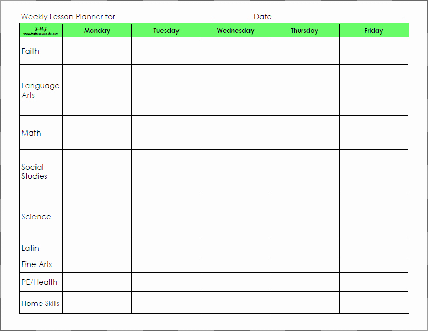 Weekly Lesson Plan Template Pdf Awesome Blank Preschool Weekly Lesson Plan Template