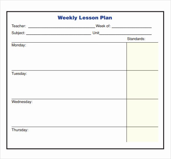 Weekly Lesson Plan Template Pdf Best Of Free 8 Sample Lesson Plans In Pdf