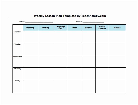 Weekly Lesson Plan Template Pdf New Weekly Lesson Plan Template
