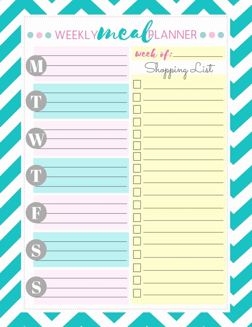 Weekly Meal Plan Template Lovely My solution to Meal Planning Free Weekly Meal Planner