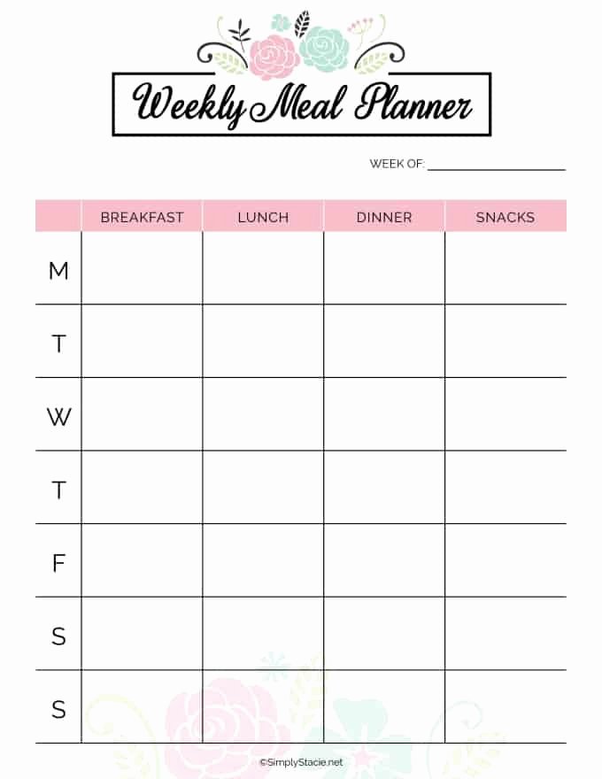 Weekly Meal Planning Template Awesome 2019 Meal Planner Free Printable Simply Stacie