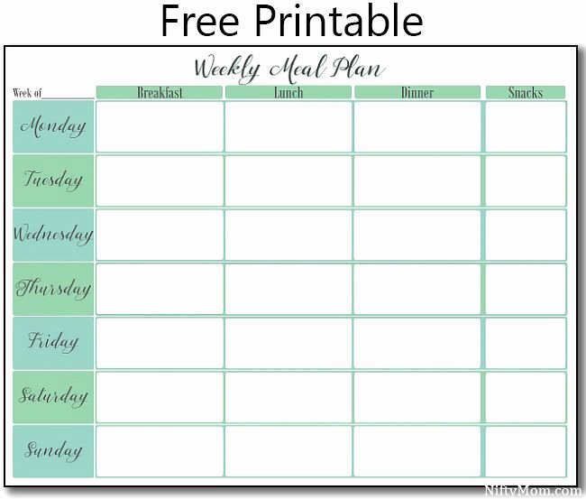 Weekly Meal Planning Template Awesome Printable Weekly Meal Plan Free Printable