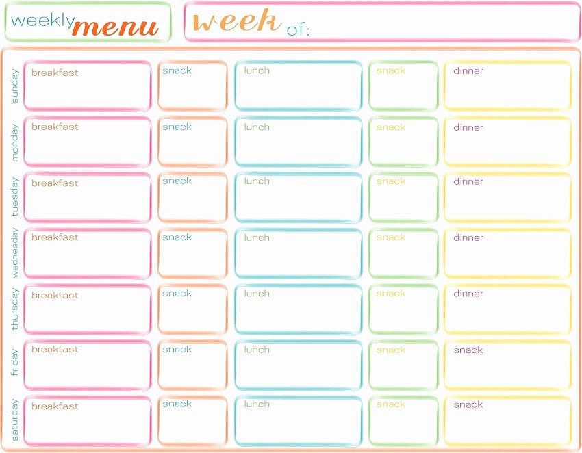 Weekly Meal Planning Template New 45 Printable Weekly Meal Planner Templates