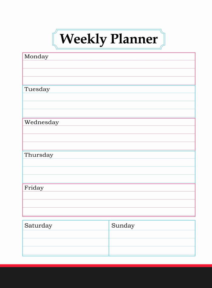 Weekly Planner Template Pdf Awesome Free Printable Weekly Calendar 2019 2020 Template [pdf