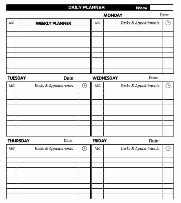 Weekly Planner Template Pdf Best Of Free Daily Planner Templates Free Printables Word Excel