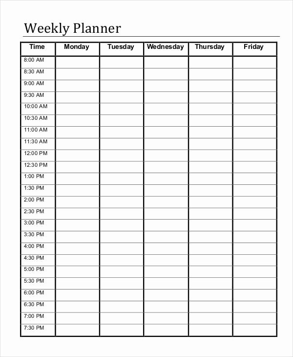 Weekly Planner Template Pdf Unique Printable Weekly Planner 11 Free Pdf Documents Download