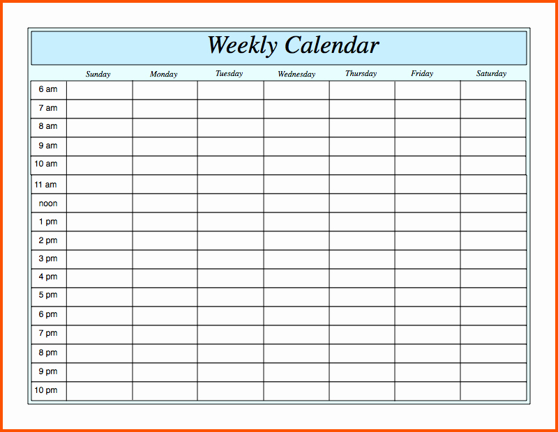 Weekly Schedule Templates Excel Fresh 12 Weekly Calendar Template Excel