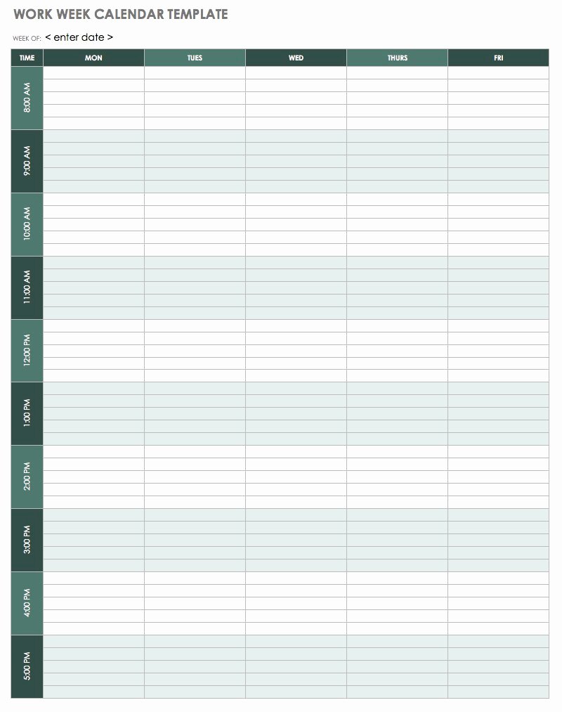 Weekly Schedule Templates Excel Fresh 15 Free Weekly Calendar Templates
