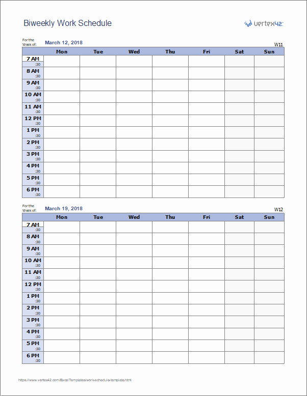 Weekly Schedule Templates Excel Lovely Work Schedule Template for Excel