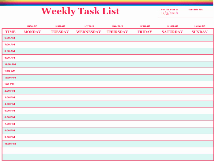 Weekly todo List Template Awesome 20 Free Weekly to Do List Templates Ms Fice Documents