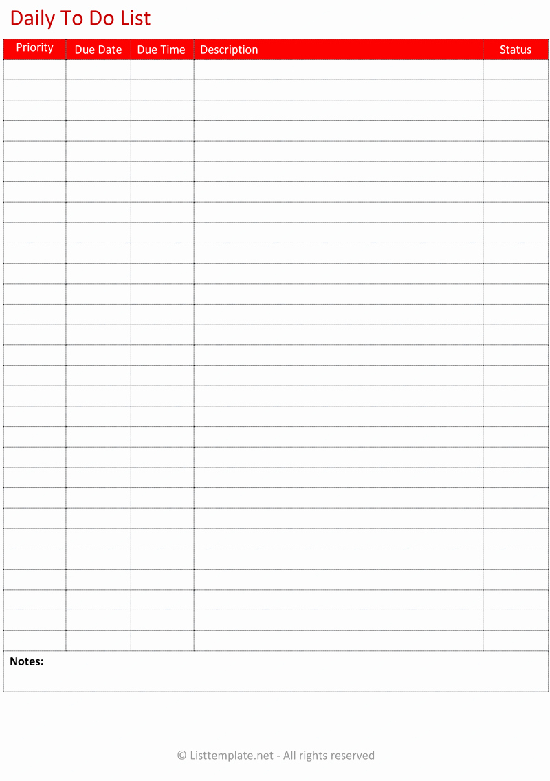 Weekly todo List Template Elegant Daily to Do List Template List Templates