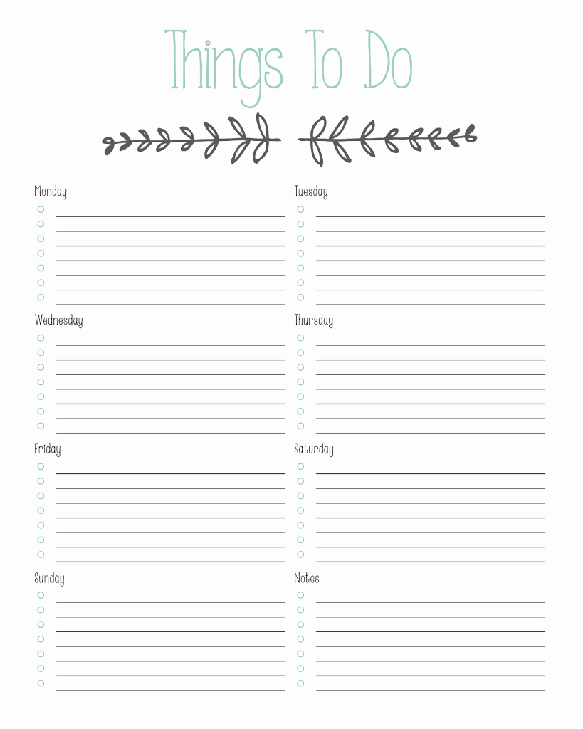 Weekly todo List Template New Printable &quot;to Do&quot; List