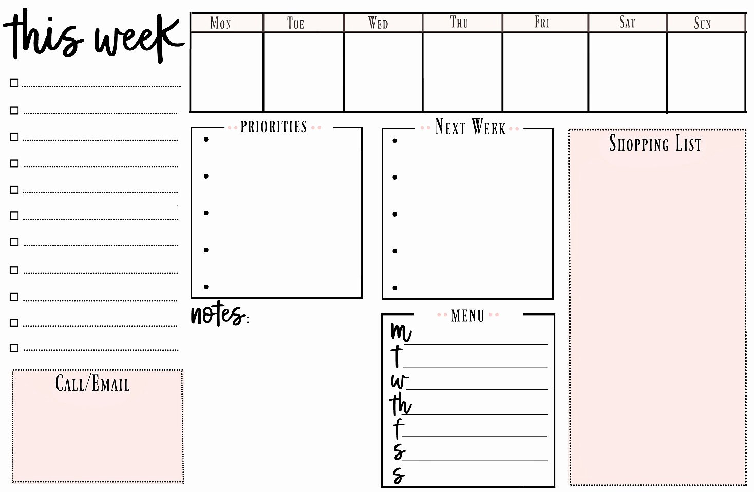 Weekly todo List Template New Weekly Printable to Do List for Getting organized
