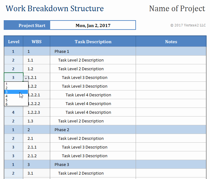 Work Breakdown Structure Template Excel Lovely Work Breakdown Structure Template