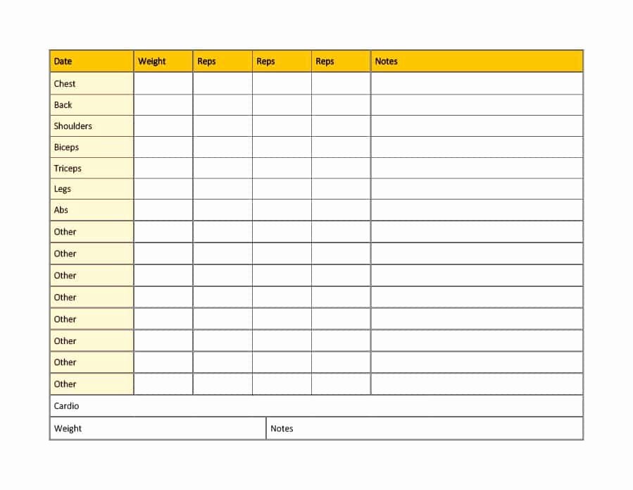 Work Out Schedule Templates Awesome 40 Effective Workout Log &amp; Calendar Templates Template Lab