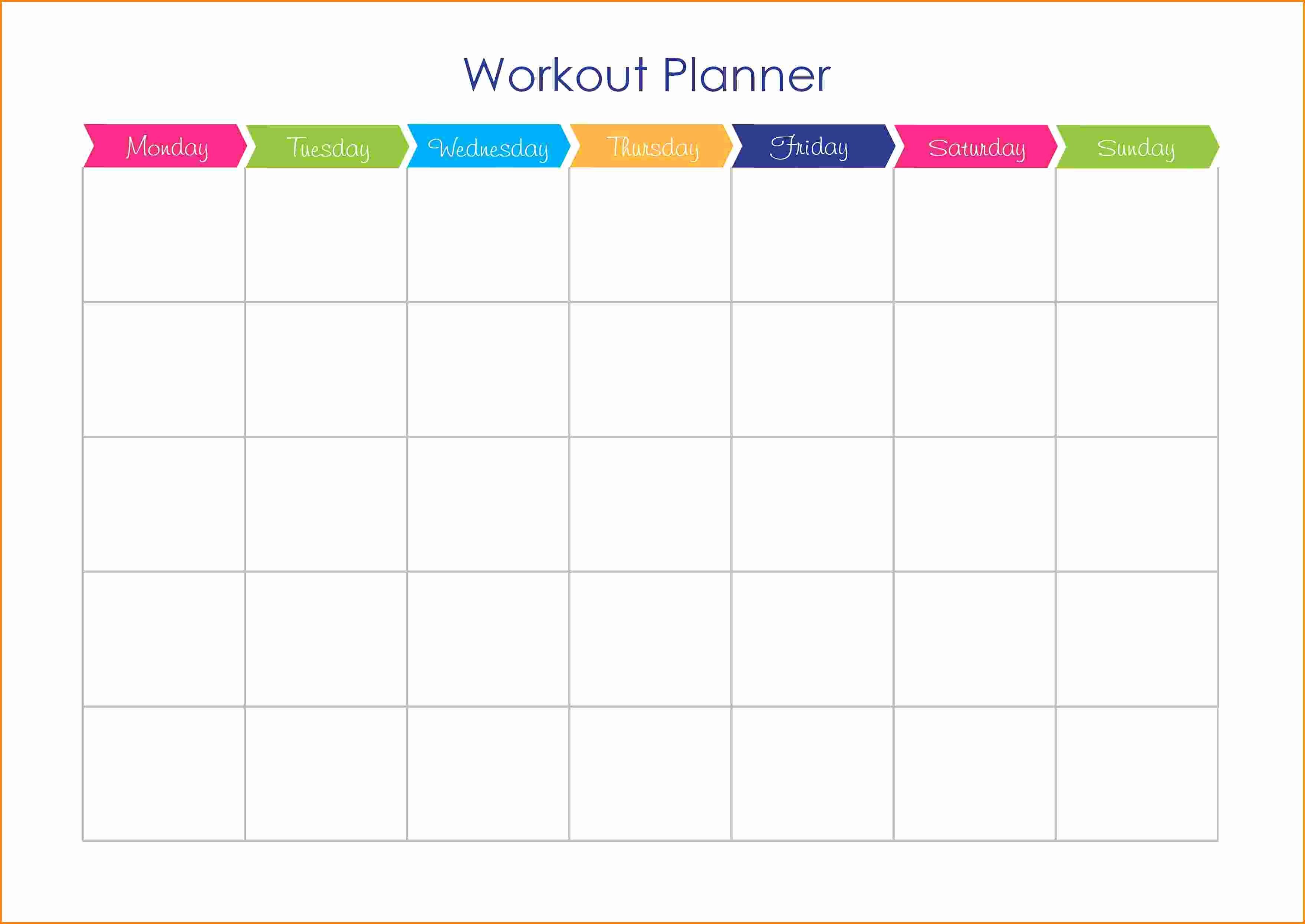 Work Out Schedule Templates New 25 Of Exercise Calendar Template