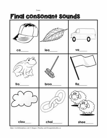 1st Grade Phonics Worksheets Final Consonants Worksheets