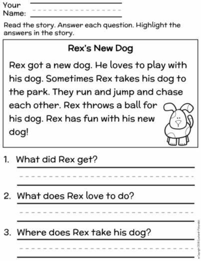 1st Grade Reading Fluency Worksheets Free First Grade Reading Prehension Finding the Main