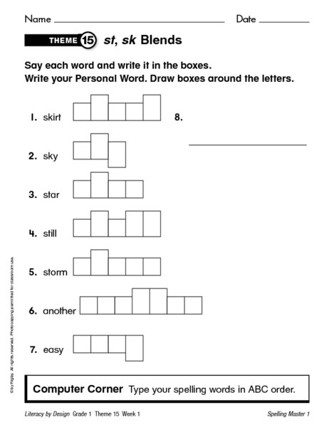 2nd Grade Consonant Blends Worksheets Spelling Unit Consonant Blends and Digraphs Worksheet for