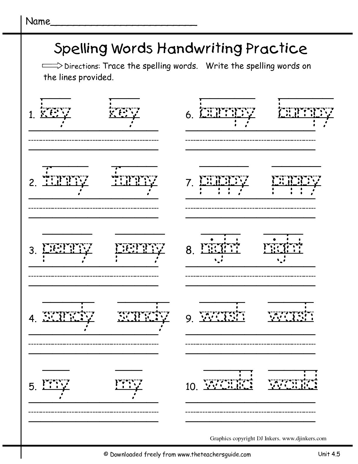2nd Grade Handwriting Worksheets Math Worksheet Handwriting Worksheets First Gradee Library