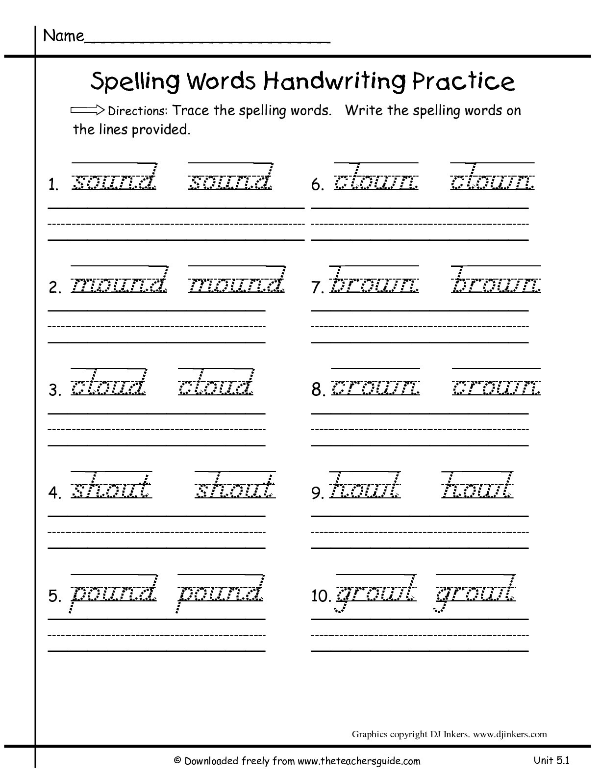 2nd Grade Handwriting Worksheets Wonders Second Grade Unit Five Week E Printouts Spelling
