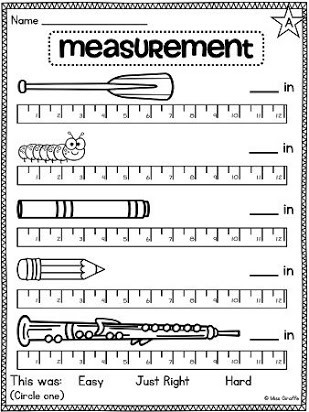 2nd Grade Measurement Worksheet Measurement Worksheets for First Grade Free