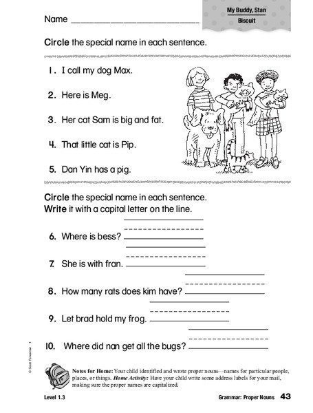 2nd Grade Proper Nouns Worksheet Grammar Proper Nouns Worksheet for 1st 2nd Grade
