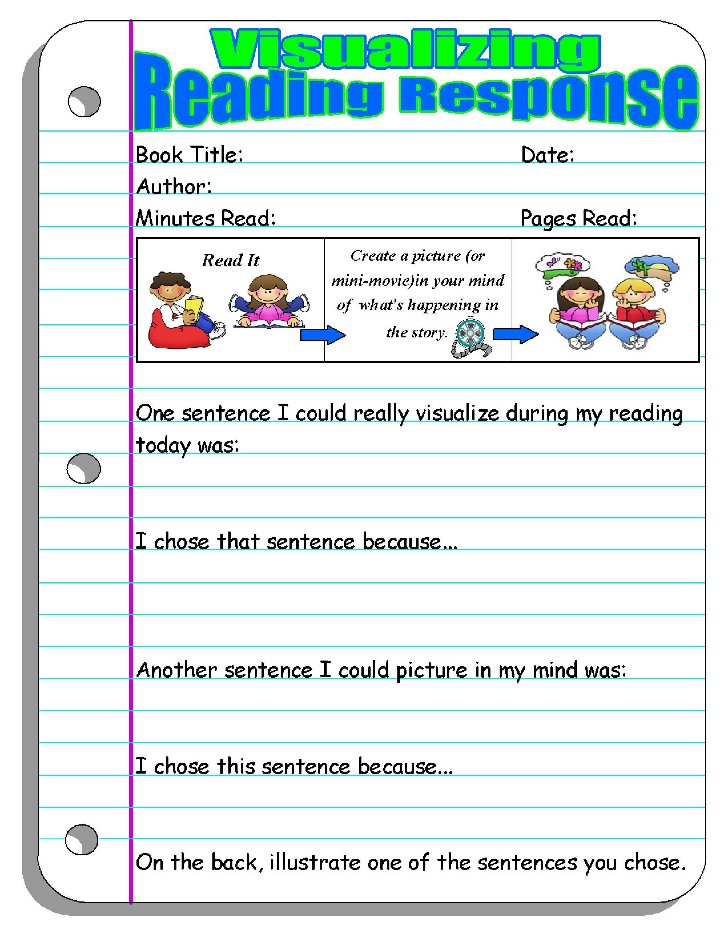 2nd Grade Reading Response Worksheets Reading Response forms and Graphic organizers