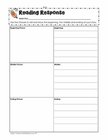 2nd Grade Reading Response Worksheets Story Response Worksheets