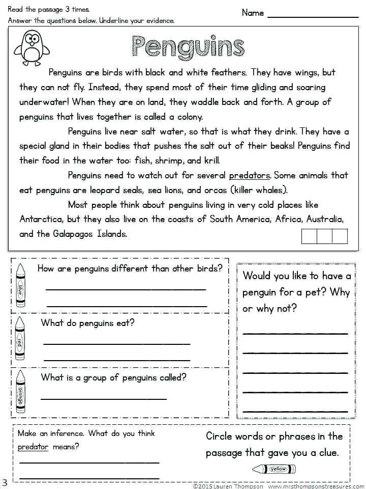 2nd Grade Reading Worksheets Printable Reading Prehension Worksheets for Grade 3 In 2020