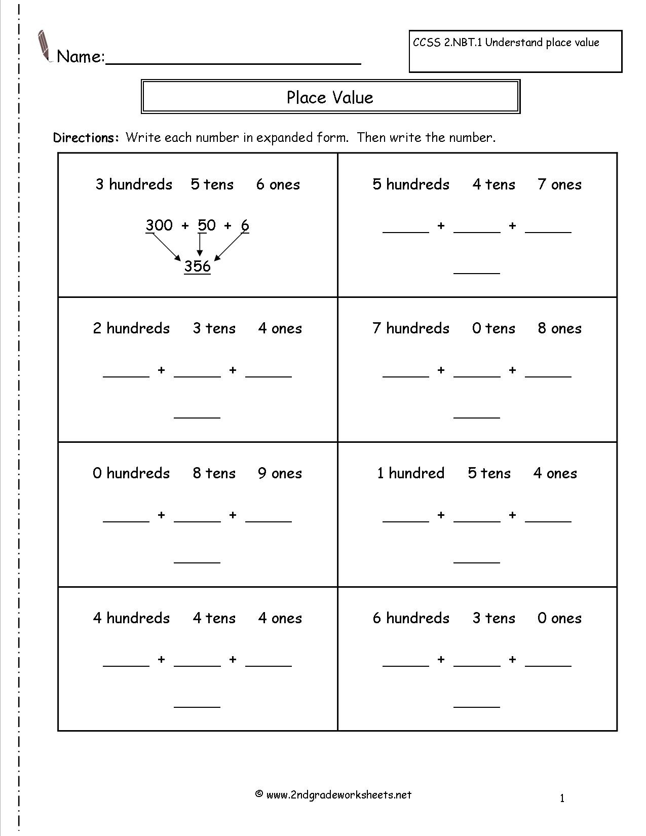 2nd Grade Writing Worksheets Expanded form Lessons Tes Teach