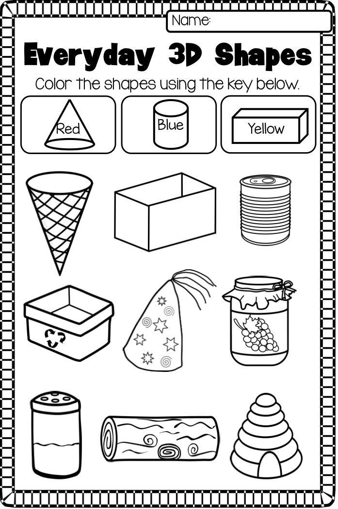 3d Shapes Worksheet Kindergarten 2d and 3d Shapes Worksheet Pack No Prep
