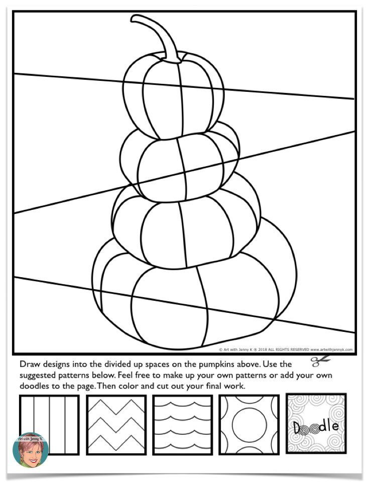 3rd Grade Art Worksheets Pattern Pumpkin Project with Free Template
