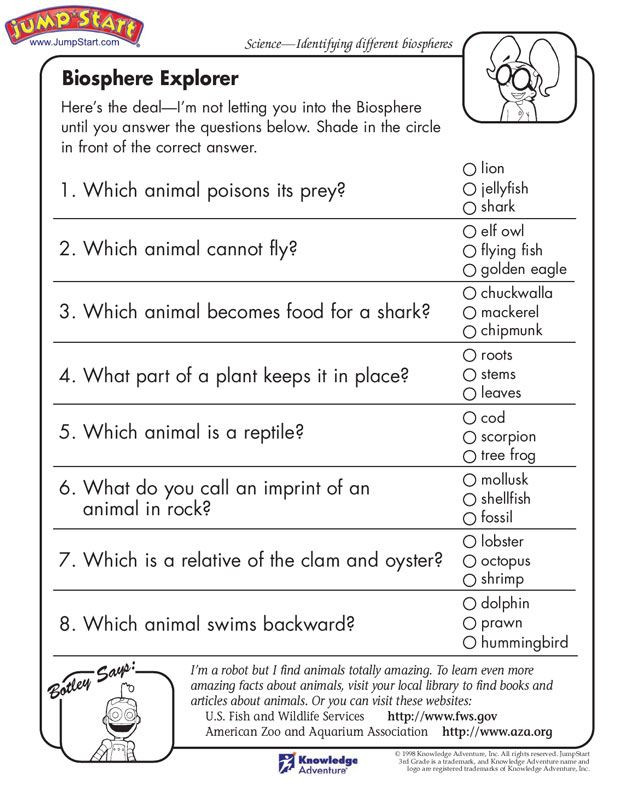3rd Grade Habitat Worksheets Biosphere Explorer&quot; – 3rd Grade Science Worksheets